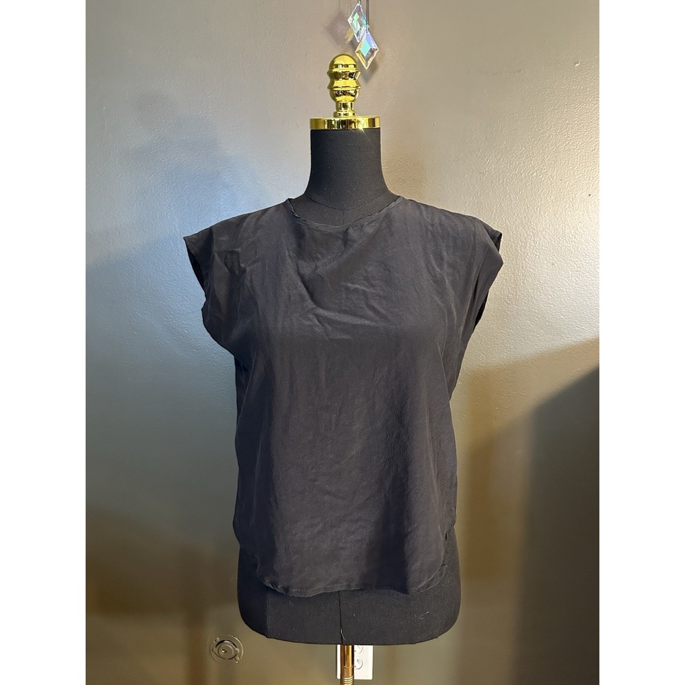 Vintage Jordan Black Silk Top Blouse Women's 9/10 RUNS SMALL